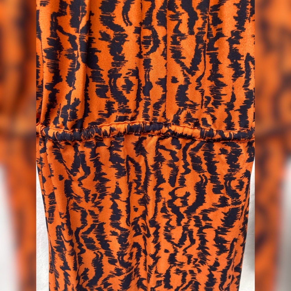 Patterned maxi dress with tie drawstring waist - Picture 2 of 4